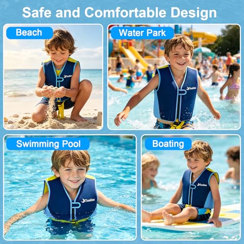 Gilet de natation pour enfant et bébé garçon avec aide à la flottaison réglable