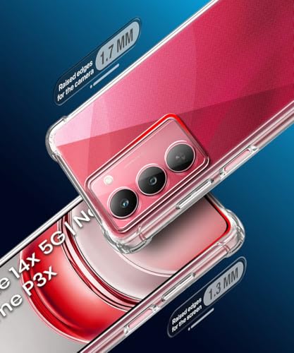 Image of WOW IMAGINE Clear Back Cover Case for Realme 14x 5G | Realme Narzo 80x | Realme P3x | Shockproof Soft TPU Case | Cushioned Edges for Ultimate Protection Back Cover Case - Transparent
