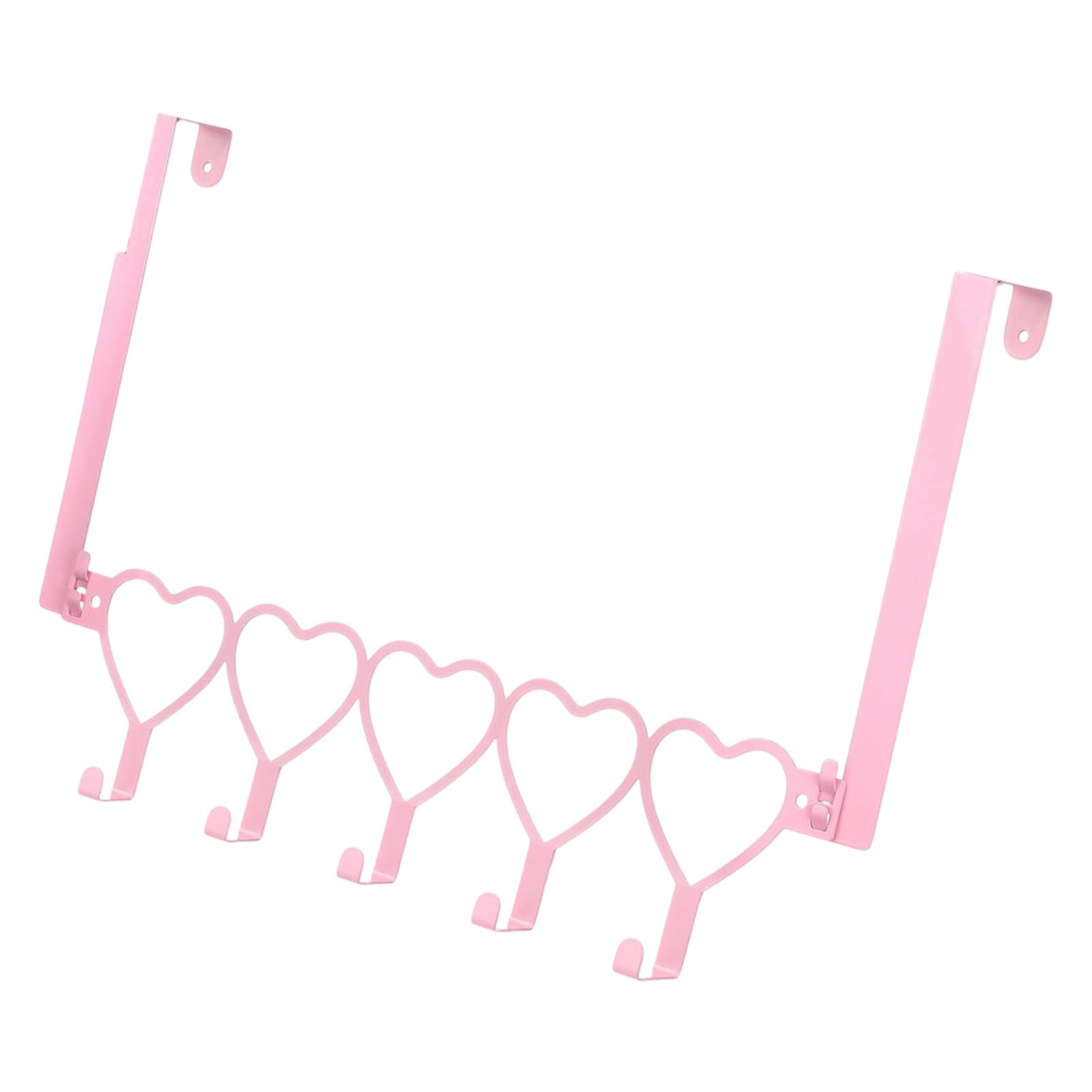 LUCKGONI Practical Pink Metal Over Door Hook Towel Hat Clothes Hanger for Home Organization