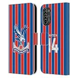 Head Case Designs Officially Licensed Crystal Palace FC Jean-Philippe Mateta 2025/26 Players Home Kit Leather Wallet Case Compatible with Motorola Moto G82 5G