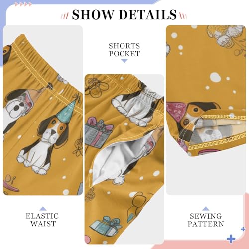 ZZXXB Beagle Balloons Boys Long Pants Soft Trousers Elastic Waist Kids Lounge Bottoms with Pockets S-XL4