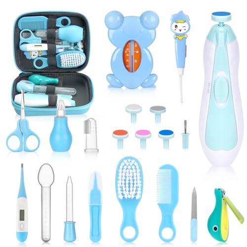 Image of Baby Healthcare and Grooming Kit, Portable Baby Safety Care Set, Baby Essentials kit for Newborn (Blue 26 in 1)