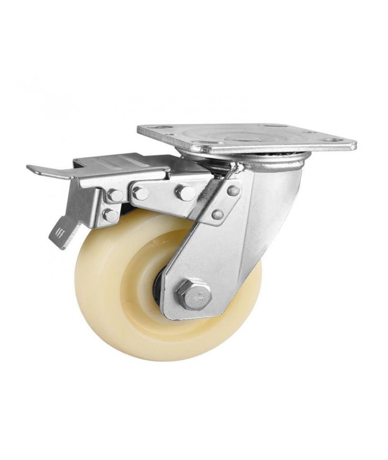 1 Pack Caster 5 Inch Heavy Duty Nylon Brake Wheel Height 165mm Flat Removable Universal Truck Caster Bearing 250kg