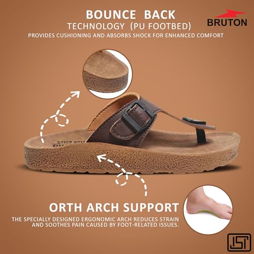 Image of BRUTON Stylish Men's Slippers | Comfortable, Lightweight & Anti-Skid | PU Material Casual Footwear for Office & Daily Use