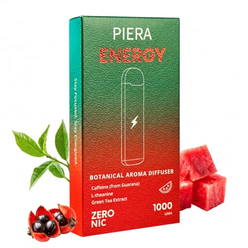 PIERA Botanical Aroma Diffuser Set Plant-Based Botanical Scent Non-Electronic Personal Fragrance Accessory Detox Sleep & Energy 3 Sticks 1 Pack (1 Energy) (1 Energy)