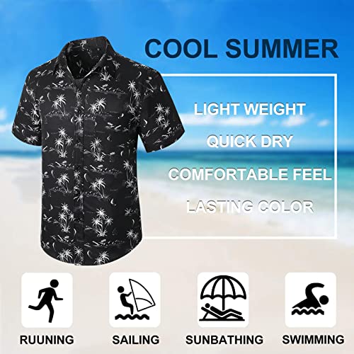 Mens Hawaiian Shirt Tropical Swim Trunks for Men Aloha Beach Summer Shirts and Shorts3