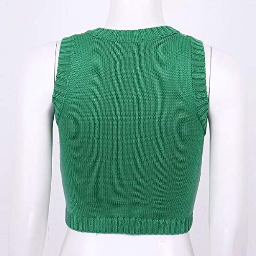 Women's Y2K Argyle Plaid Knitted Sweater Vest V Neck 90s E-Girls Preppy England Style Knitwear Tank Tops4