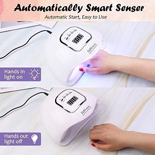 UV LED Nail Lamp, HIPPIH Nail Dryer for Gel and Regular Polish, Portable Nail UV Gel Nail Lamp with 4 Timer Setting, Professional Nail Polish Curing Lamps for Nail Art Design - Thumbnail 5