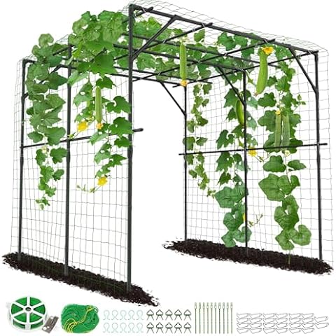 SUNYRISY Outdoor Garden Arch Trellis, 79" x 79" x 79" Extra Large Garden Trellis for Climbing Plants Outdoor, Plant Trellis Outdoor for Cucumber Grape Vine Vegetable Fruit and Garden Gazebo Cover
