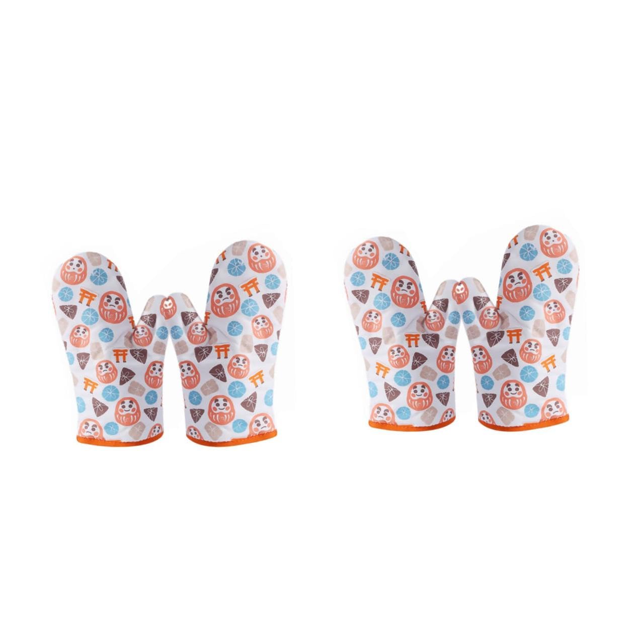 DECHOUS 2 Paia guanti isolanti thermal gloves resistenti al calore guanti da cucina Gadget stufa guanto fornitura cucina guanti da forno antiscivolo poliestere Orange