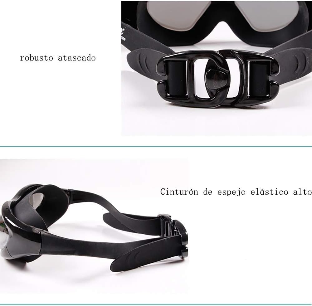 Premium Swimming Goggles With Attached Ear Plugs Underwater Glasses No Leak, Clear Anti-Fog Lenses, Comfortable Nose Piece, Soft Rubber Silicone For Adult Men Women Youth Kids Child