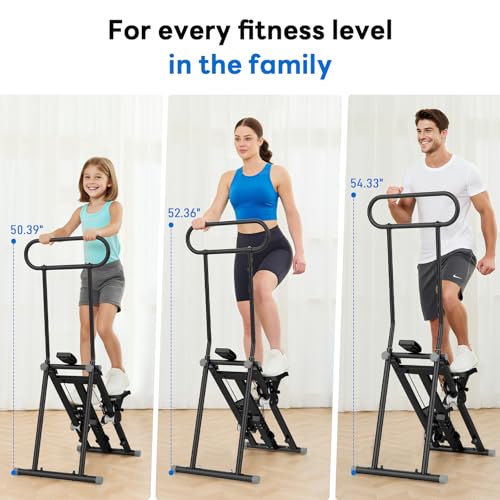 ERGOLIFE Stair Stepper with 6-Level Adjustable Resistance, 350lbs Upgrade Foldable Stairmaster Machine for Home Gym Workout, Cardio Stair Climber with Low Noise