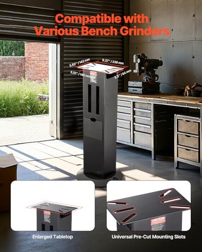 Soporte para amoladora de banco VEVOR contra vibraciones con base estable de suelo 2
