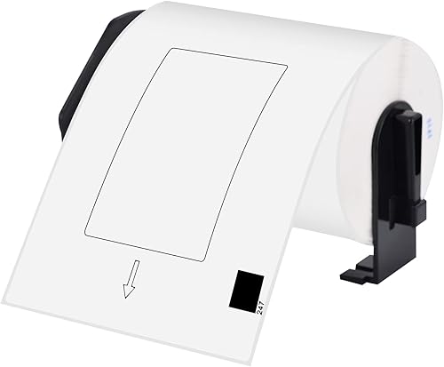 Miniatura 5 de (1 rollo, 180 etiquetas/rollo) Compatible con Brother DK-1247 DK1247 4.07 x 6.4 pulgadas (4.055 in x 6.457 in) Etiquetas de papel blanco troqueladas