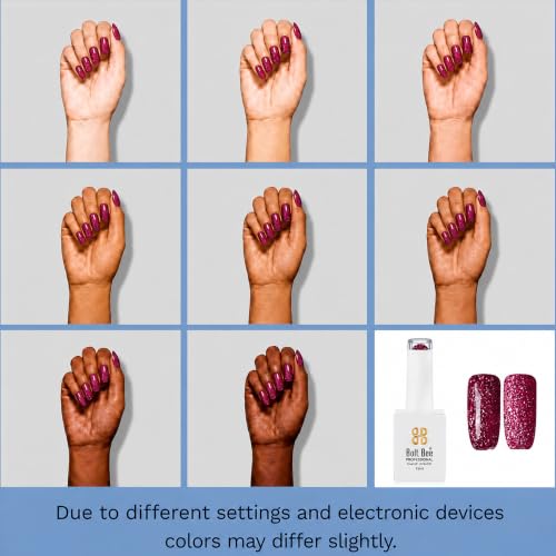 Image of BOLT BEE 15ML Gel Nail Polish 1Pc Clear Pink Glitter Nail Polish Soak Off UV LED Nail Gel Polish Nail Art Starter Manicure Salon DIY at Home, 0.5 OZ (1) (63)