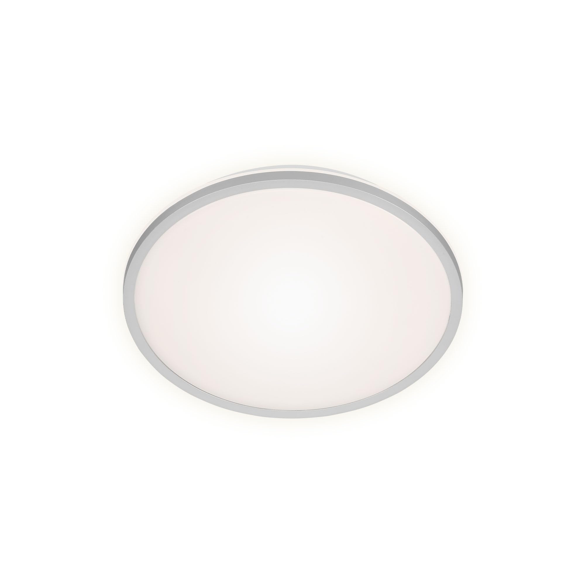 BRILONER Leuchten LED Ceiling Light, Ceiling Light with Backlight Effect, 15 Watt, 1500 Lumen, 4000 Kelvin, White/Silver, 280 x 42 mm (DxH)