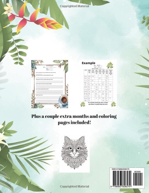 12 Month Budget Tracker: simple and effective annual finance tracker with inspirational quotes, reflection pages, coloring pages and money savings challenges. image 3