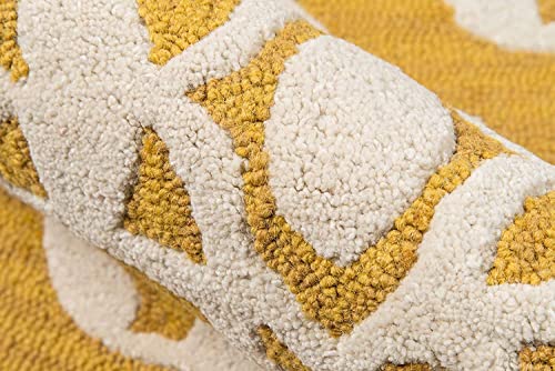 Image of Mordern Design Handmade Tufted Carpet Pure Woollen Export Quality Carpet for Living Room, Bedroom Hall [ Size 14 x 14 Round, Color Multi R1 ]
