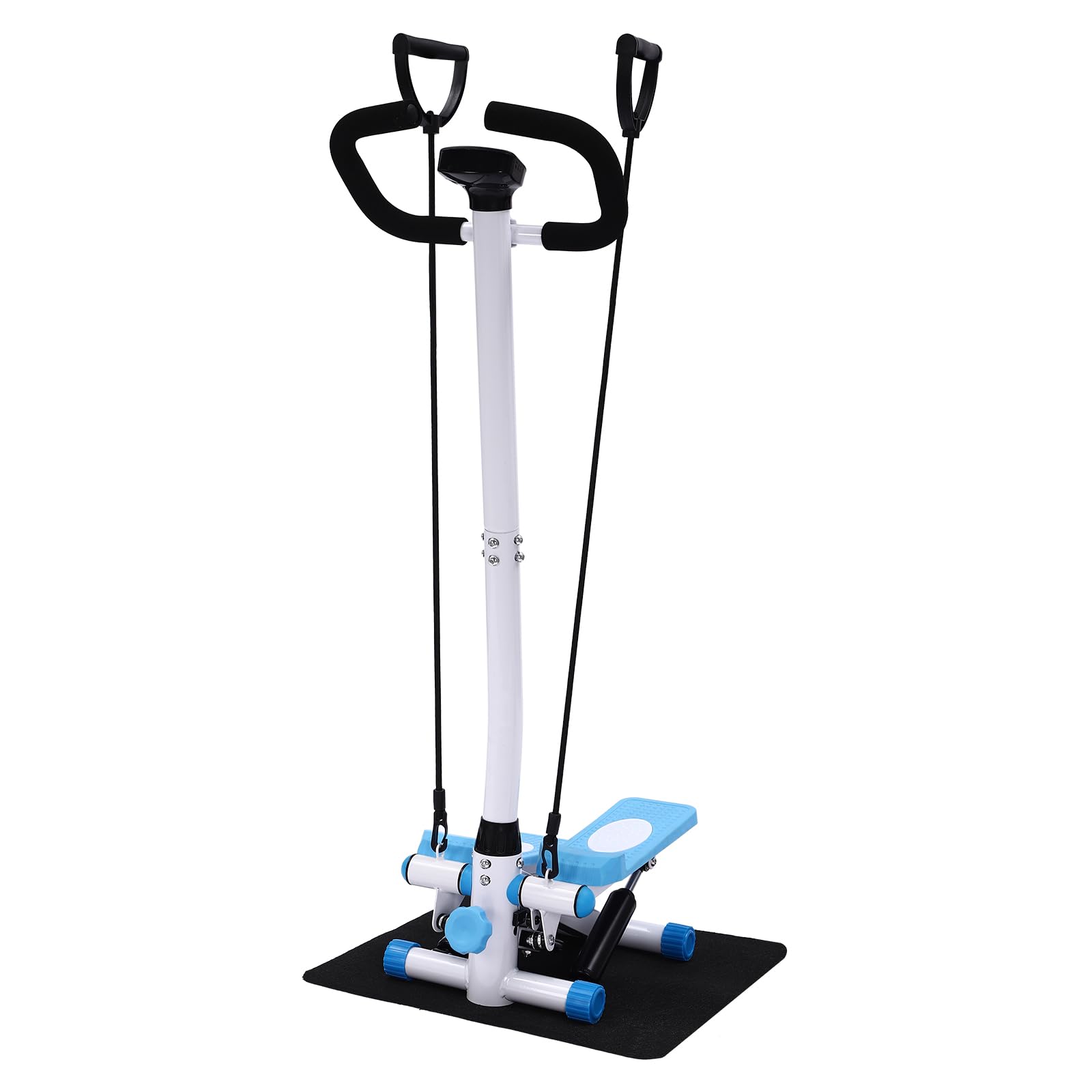 Portable Fitness Stepper, Adjustable Twist Stepper, Mini Stepper with Resistance Bands, Capacity 150kg, Twister Climber Machine Stair Equipment, for Home Gym