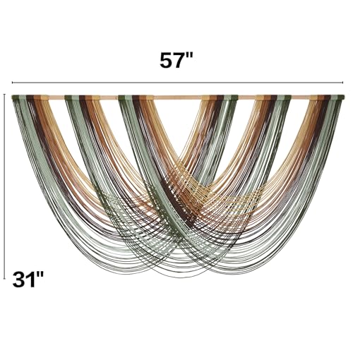 Flber Macrame Wall Hanging Boho Wall Decor Yarn Wall Art Tapestry Bedroom Living Room Nursery Apartment Home Decor 57" W x 31" L