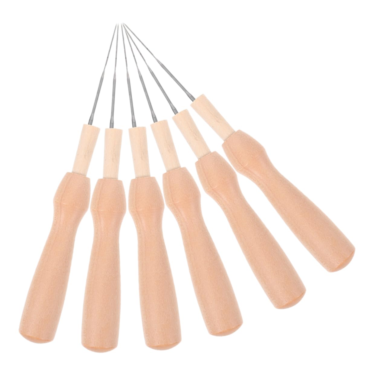 CIMAXIC 6pc Set Wool Felting Punch Needles for DIY Craft Smooth Needle Felting Tools Kit Ergonomic Handle for Beginners Pros