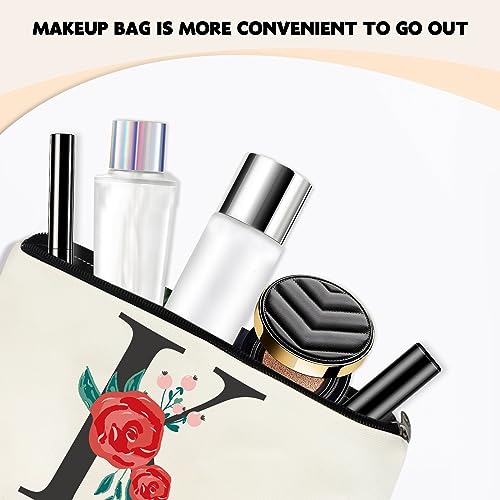 Floral Initial Canvas Tote Bag for Women Bridesmaid Gifts - Personalized Monogrammed Beach Bags for Holiday, Wedding4