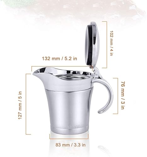 Miniatura 6 de LIZEALUCKY 304 acero inoxidable doble aislamiento salsa olla salsa barco servicio olla utensilios de cocina 15.2 fl oz condimento olla conjunto
