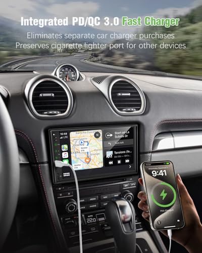 Radio para camión doble din con Carplay inalámbrico 7 pulg miniatura 5
