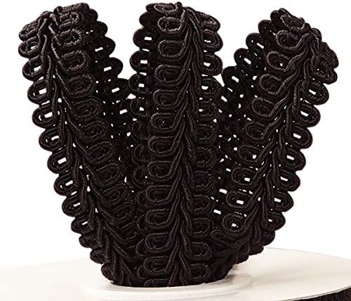 Paper Mart Gimp Braid Trim, Fabric Trim for Sewing and Crafting, Black, 3/8  Inch x 10 Yd