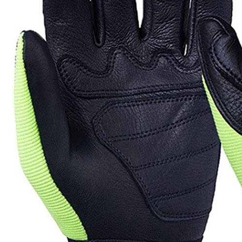 Eodnsofn Outdoor Sport Deerskin Leather Motocross Motorbike Biker Racing Car Windproof Riding Moto Gloves Men (Color : Green, Size : Large) #TOP5