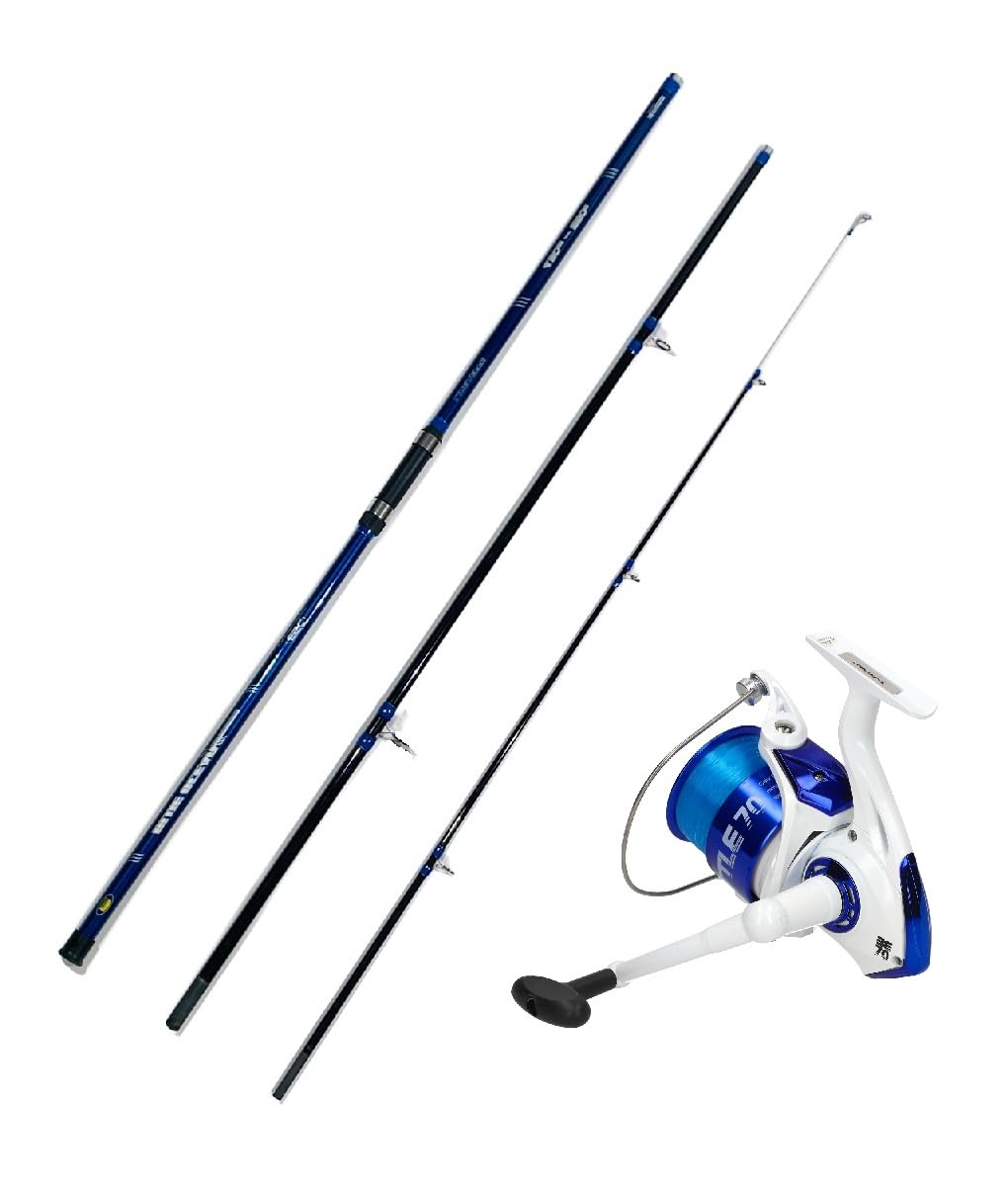A&M Angelsport Brandungscombo 4,20m / bis 250g + Weitwurfrolle + Schnur Surfcombo Set