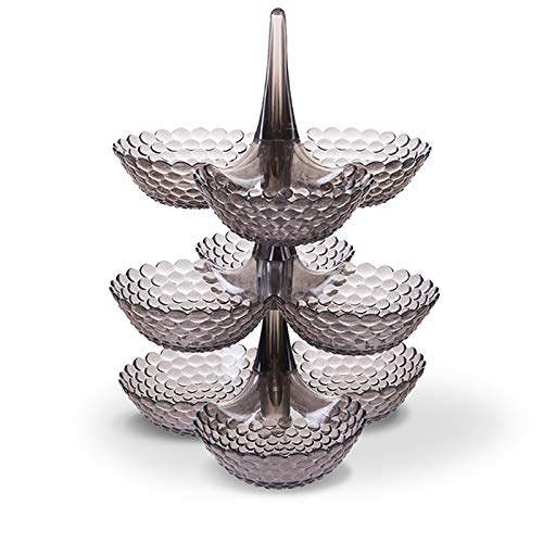 KAILIYA Stacked 3-Tier Bowls ,Stackable Multi-Layer Fruit Tray,Display Basket Fruit Bowl,Fruit Racks Fruit Basket,Snack Tray Dried Fruit Box Snack Rack Candy Tray