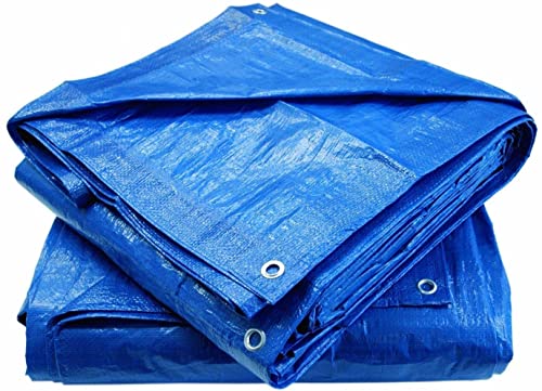 WDB 55g Blau Abdeckplane Schutzplane Gartenplane wasserfest abwaschbar langhaltig UV-stabilisiert UNIVERSAL Allzweckplane Plane mit Ösen Verschiedene Größen wählbar (5m x 8m) Cover