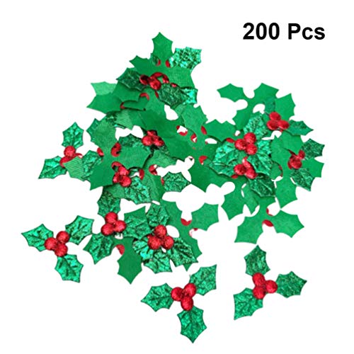 200pcs Holly Berries Embellishments Christmas Holly and Berry Christmas Embellishments - Image 2