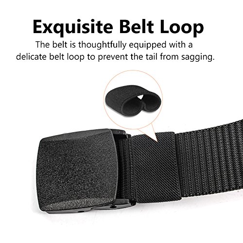 Nylon Military Men Tactical Belt, 2 Pack Canvas Belt Outdoor Web Belt With Plastic Buckle, 1.5 Inch Mens Hiking Belt #TOP3