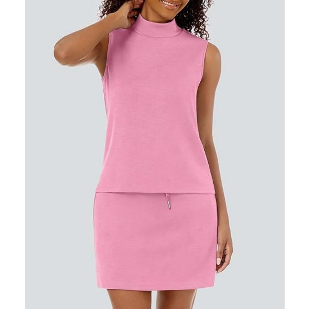 Generisch Elegantes conjuntos de camiseta sin mangas y falda de tenis, faldas de dos piezas y sudaderas a juego
