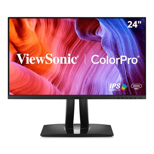 ViewSonic VP2456 24 Inch 1080p IPS Monitor with Ultra-Thin Bezels, Pantone Validated, HDMI, DisplayPort and 60W USB C