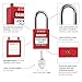 TRADESAFE Electrical Lockout Tagout Kit - Hasps, Clamp on and Universal Multipole Circuit Breaker Lockouts, Tags, Plug Lock, Loto Locks Set (1 Key Each), Red