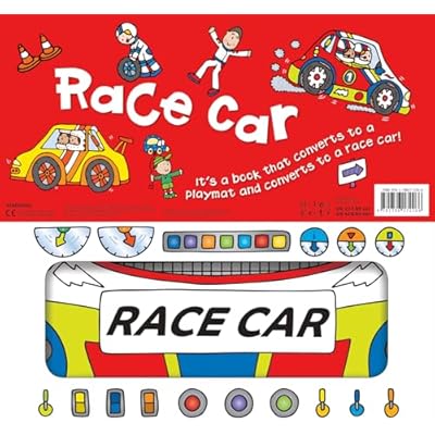 Convertible Race Car &ndash; Great Value Sit In Race Car, Interactive Playmat & Fun Storybook: Three toddler-friendly activities in one fold-out pack