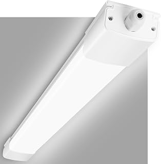 LED Feuchtraumleuchte 120CM, 45W 4950LM LED Wannenleuchte IP65 Wasserdicht 4000K Neutralweiß Deckenleuchte, Ultraschlanke Kellerleuchte Werkstattlampe für Garage, Büro, Küche und Unterbau