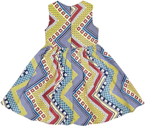Toddler Girls African Print Dress Ankara Sleeveless Outfit Dress2