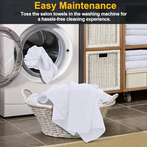 Image of UNIMADE Salon Towels 24 Pack, Super Soft Microfiber Hand Towel, Highly Absorbent Hair-Drying Cloth for Gym, Bath, Spa Use and Home Beauty Care - White (16x29 inch)