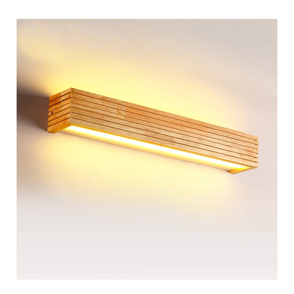 Lampe de miroir de bain LED en bois massif pour éclairage mural de chambre