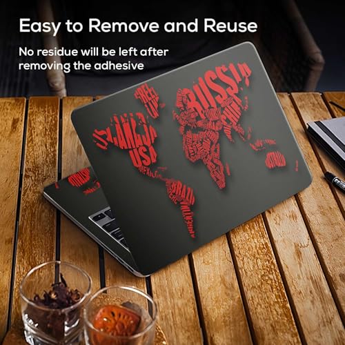 Image of Galaxsia World Map D15 Full Body Vinyl Laptop Skin /Sticker /Cover Upto 15.6 Inches Laptops Laminated-Removable-HD Quality Compatible for Hp-Dell-Sony-Lenovo-Asus etc.(15x10 Inches)