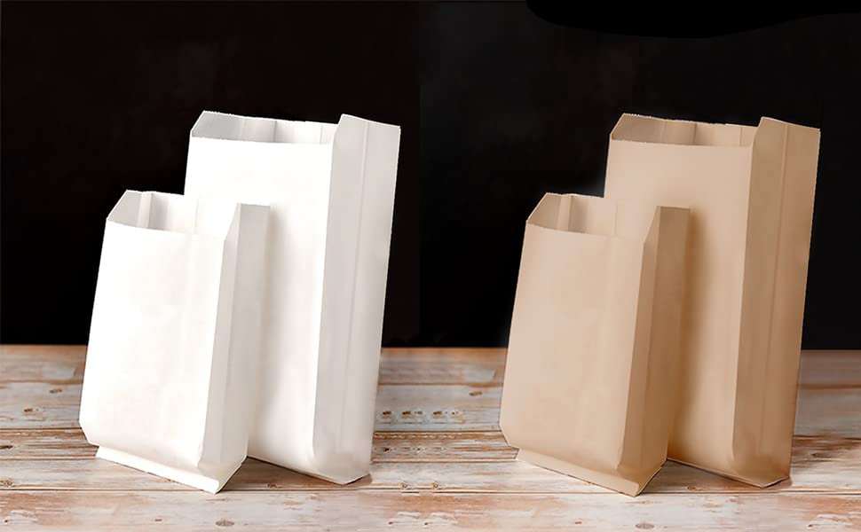SACCHETTI DI CARTA BIANCHI PER ALIMENTI MIS. 17X38cm CONFEZIONE DA KG 10 per pane pasticceria ortofrutta uso alimentare monouso biodegradabili forni gastronomie street food ecologici alimentare