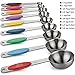 Magnetic Measuring Spoons Set of 9 Stainless Steel Stackable Measuring Spoons Heavy Duty Nesting Teaspoons Tablespoons for Measuring Dry and Liquid Ingredients