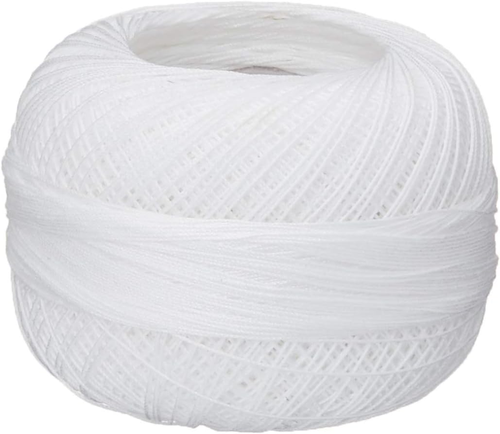 Handy Hands Lizbeth Egyptian Cotton Crochet, Tatting, Knitting Thread Lace 10 Grams HH80601, Snow White, Size 80/184 Yards (Pack of 5)