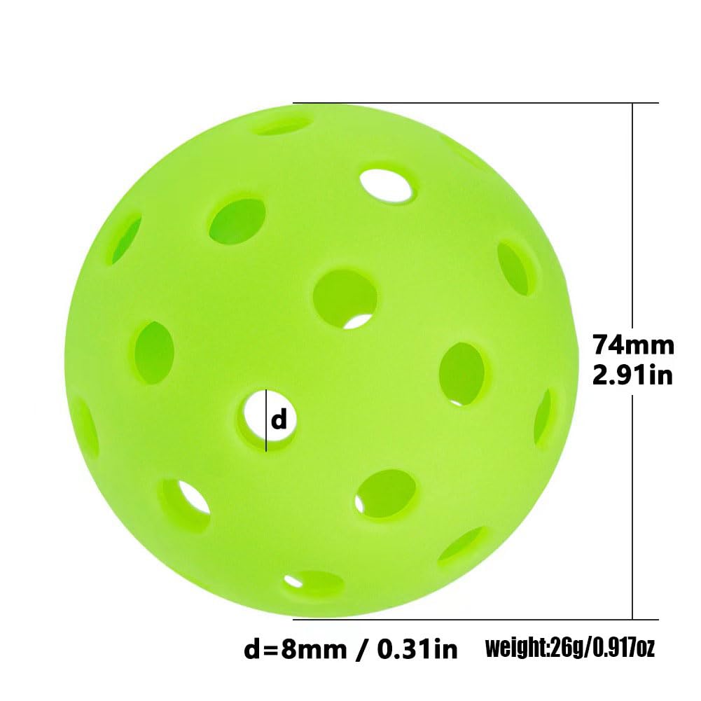 GXDDZM Outdoor Pickleballs - 40 Holes, 6Pack, USAPA Approved, High Bounce, Durable TPE Balls for All Skill Levels, 6pack Bright Green