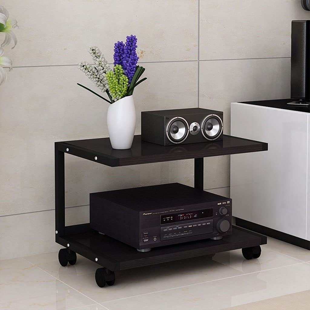 Soportes para Altavoces Soporte de audio Gabinete de altavoz desmontable con poley Media Equipment Rack Floor Audio Soporte de audio Soporte Soporte Estante Bookshelf 2 capas Soporte de Pared para Alt