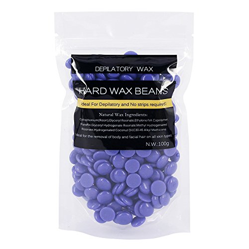 Joyeee Perles de Cire à épiler Pelable professionnelles, Billes solides d’épilation sans bande, Idéal pour l'élimination des poils sur le corps et ligne de bikini, 100g + 10 spatules (Lavande) Cover